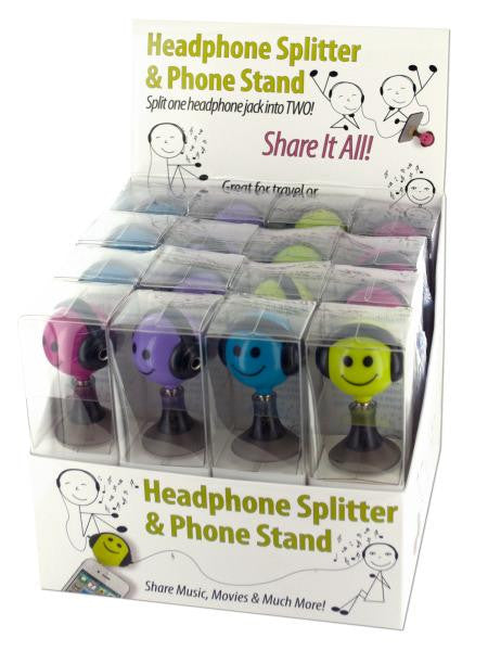 Headphone Splitter &amp; Phone Stand Countertop Display (Available in a pack of 16)