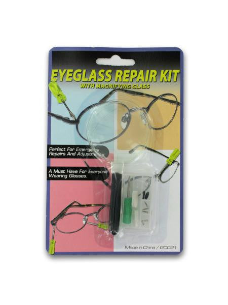 Eyeglass Repair Kit with Magnifying Glass (Available in a pack of 24)