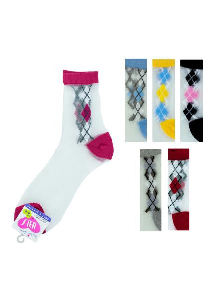 High Cut Argyle Socks (Available in a pack of 36)