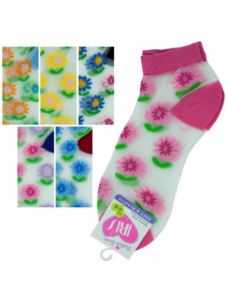 Low Cut Flowers Socks (Available in a pack of 36)