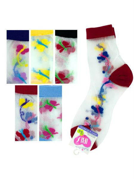 High Cut Butterfly Socks (Available in a pack of 36)