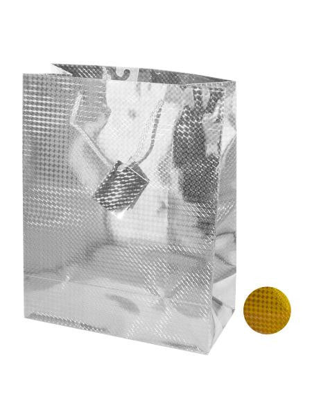 Medium Gold &amp; Silver Holographic Gift Bag (Available in a pack of 24)