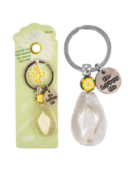 He Loves Me Daisy Petal Acrylic Key Chain (Available in a pack of 20)