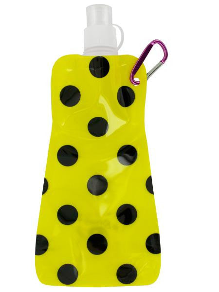 Yellow Polka Dot Reusable Water Bottle (Available in a pack of 24)