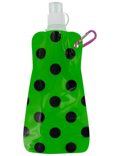 Green Polka Dot Reusable Water Bottle (Available in a pack of 24)