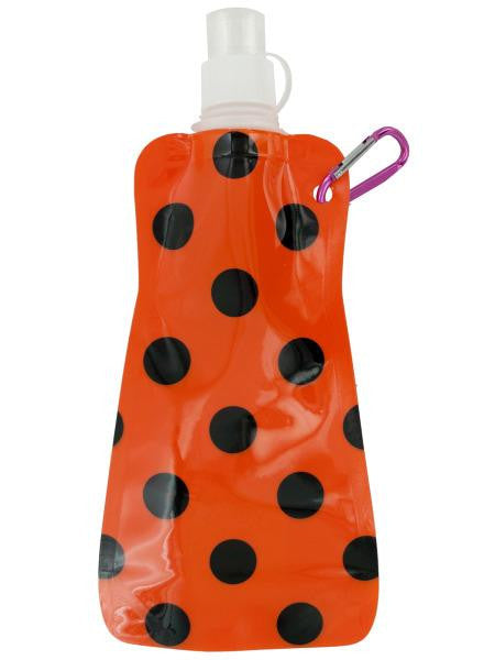 Orange Polka Dot Reusable Water Bottle (Available in a pack of 24)