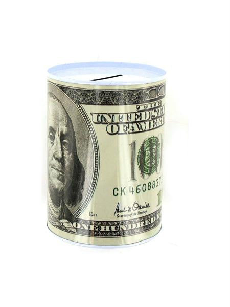 100 Dollar Bill Tin Money Bank (Available in a pack of 24)