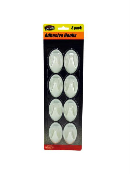 Oval Shape Plastic Adhesive Hooks (Available in a pack of 12)