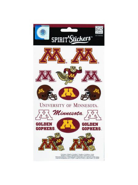 University Of Minnesota Gophers Spirit Stickers (Available in a pack of 24)