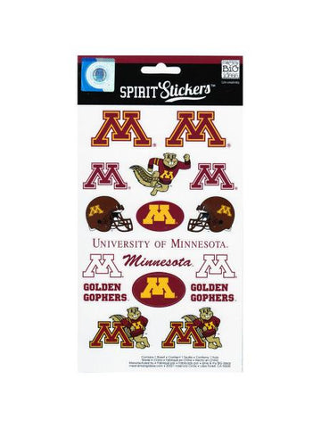 University Of Minnesota Gophers Spirit Stickers (Available in a pack of 24)