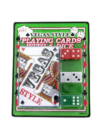 Casino Style Playing Cards with Dice (Available in a pack of 24)