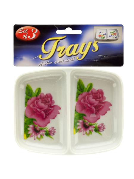 Double-Sided Rose Print Sauce Trays Set (Available in a pack of 24)