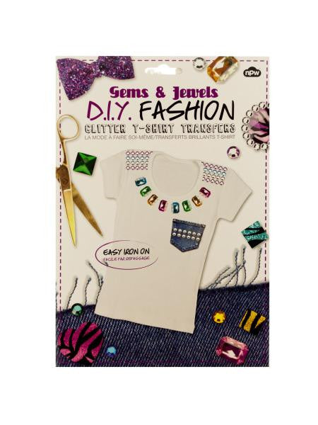 Do It Yourself Glitter T-Shirt Iron On Transfers (Available in a pack of 24)