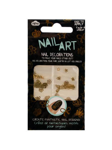 Gold Nail Art Nail Decorations (Available in a pack of 24)