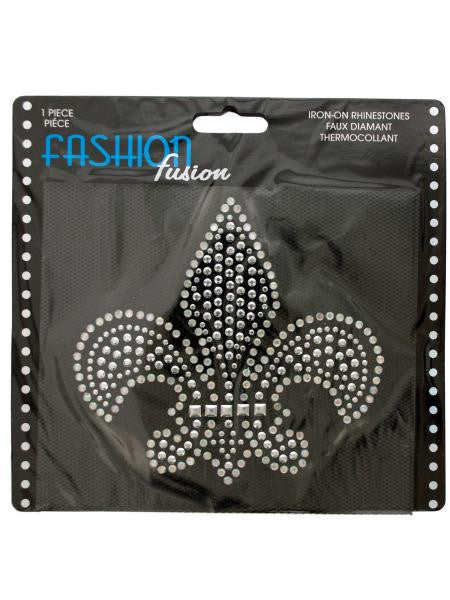 Fleur-de-lis Iron-On Rhinestones Decoration (Available in a pack of 24)