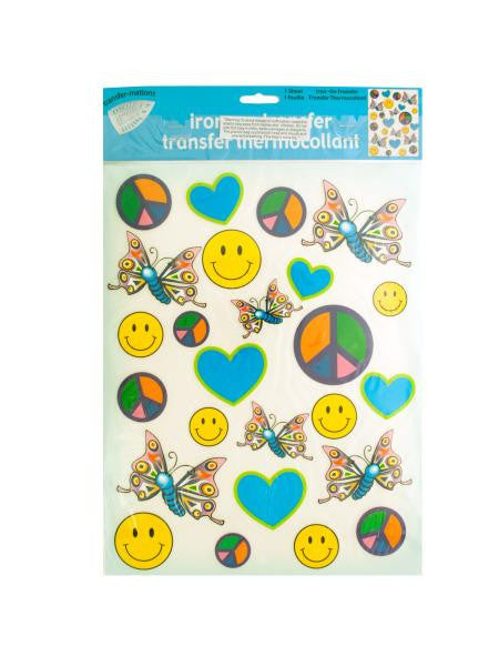 Iron-On Peace Love Joy Transfers (Available in a pack of 24)