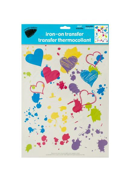 Iron-On Splatter Hearts Transfer (Available in a pack of 24)