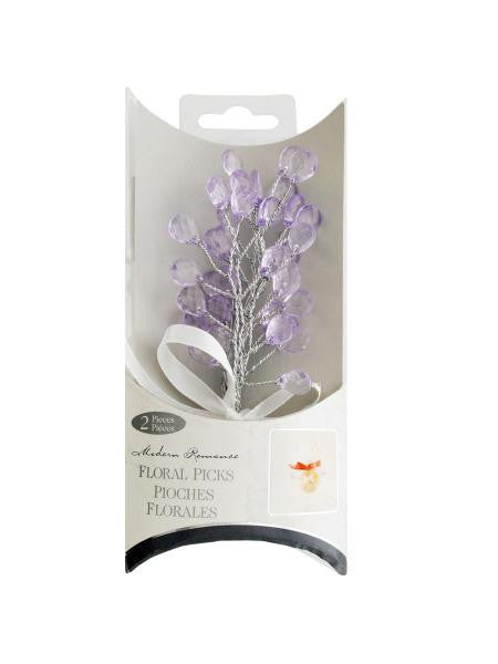 Lavender Faceted Drops Bouquet Floral Picks (Available in a pack of 24)