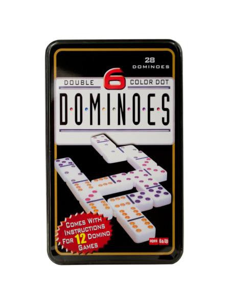 Double-Six Color Dot Dominoes Game Set (Available in a pack of 2)