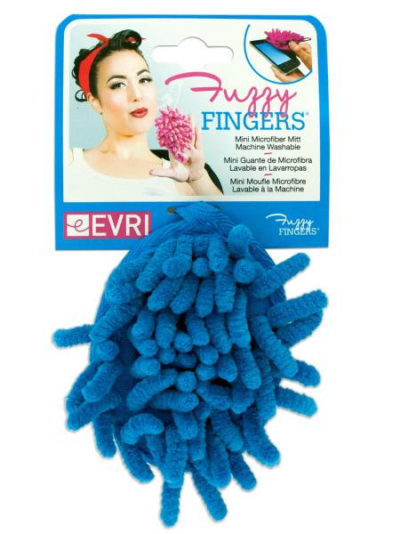 Blue Fuzzy Fingers Mini Microfiber Mitt (Available in a pack of 24)