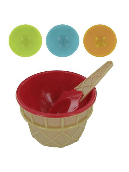 Ice Cream Bowl &amp; Matching Spoon Set (Available in a pack of 24)