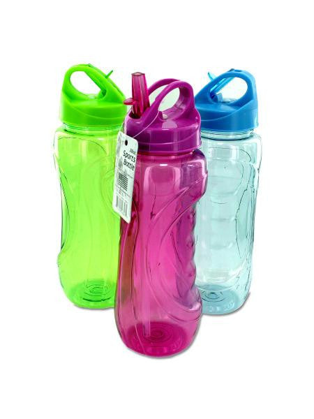 Sports Water Bottle with Flip Straw (Available in a pack of 12)