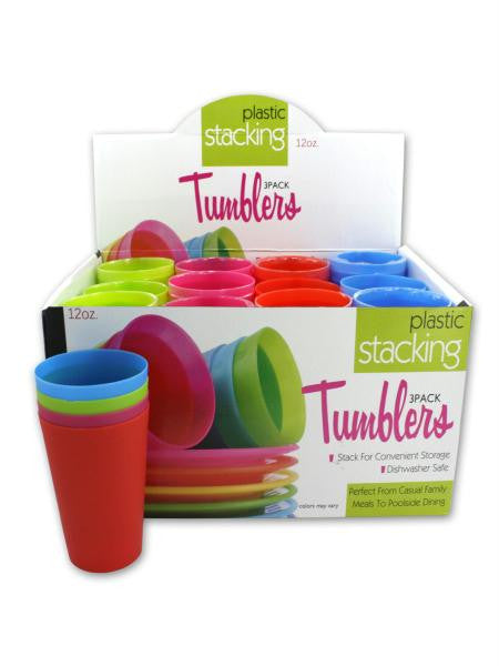 Plastic Stacking Tumblers Countertop Display (Available in a pack of 24)