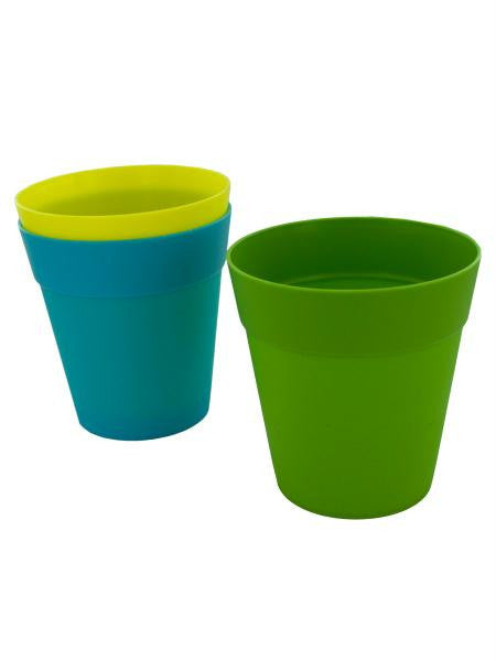 Colorful Plastic Flower Pot (Available in a pack of 24)