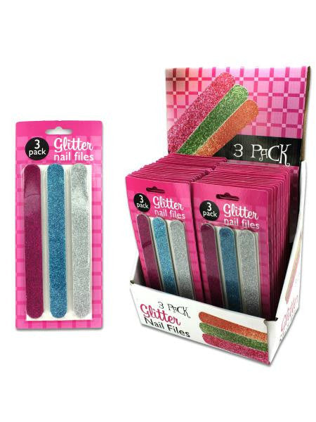 Glitter Nail File Set Counter Top Display (Available in a pack of 36)