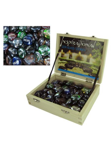 Inspirational Zen Glass Stones Counter Top Display (Available in a pack of 72)