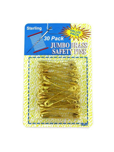 Jumbo Brass Safety Pins (Available in a pack of 24)