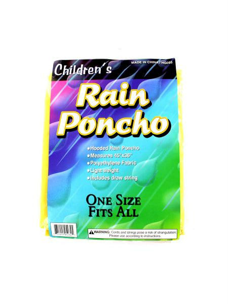 Children&#039;s Hooded Rain Poncho (Available in a pack of 24)