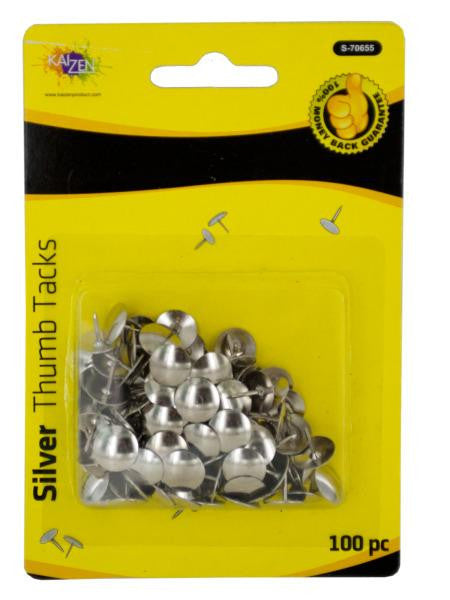 Silver Metal Thumb Tacks (Available in a pack of 24)