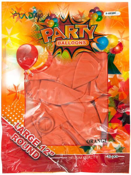 Large Metallic Orange Party Balloons (Available in a pack of 24)