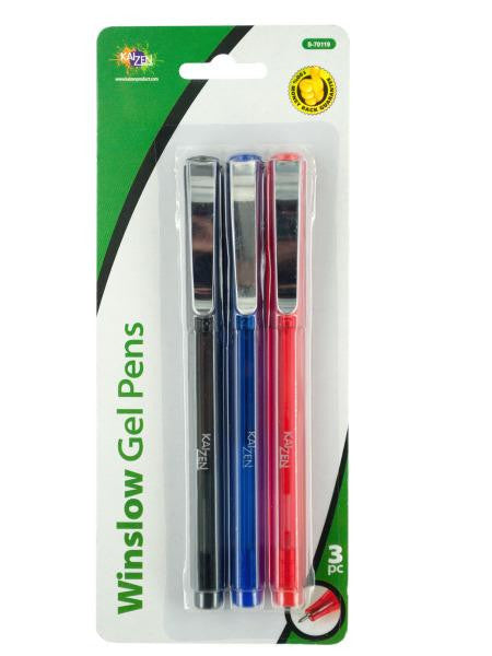 Capped Gel Pens with Metal Clips (Available in a pack of 24)