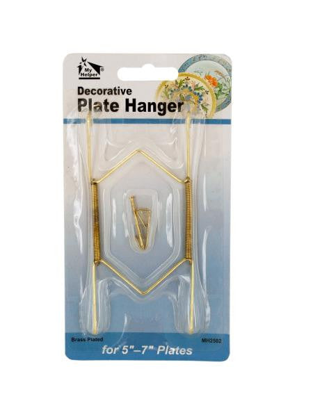 Small Brass-Plated Decorative Plate Hanger (Available in a pack of 24)