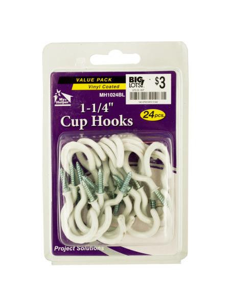 Vinyl Coated Metal Cup Hooks (Available in a pack of 24)