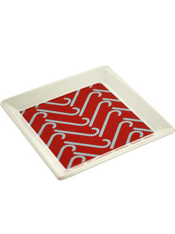 Ceramic Candy Cane Appetizer Plates Set (Available in a pack of 24)