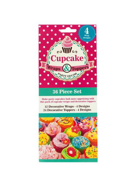 Decorative Cupcake Wraps and Toppers Set (Available in a pack of 24)