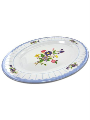 Oval Plate with Flower Design (Available in a pack of 12)