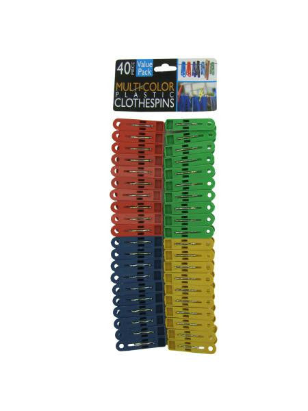 Multi-Colored Plastic Clothespins (Available in a pack of 24)