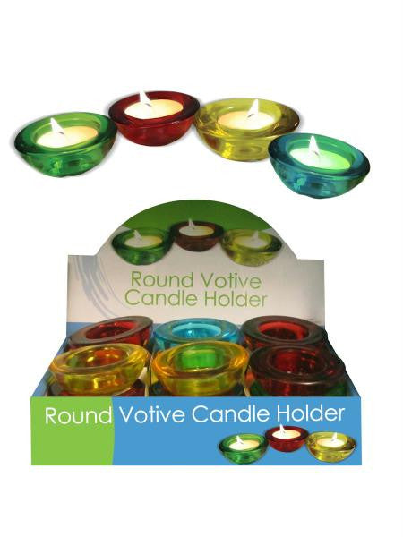 Round Glass Votive Candle Holder Countertop Display (Available in a pack of 12)