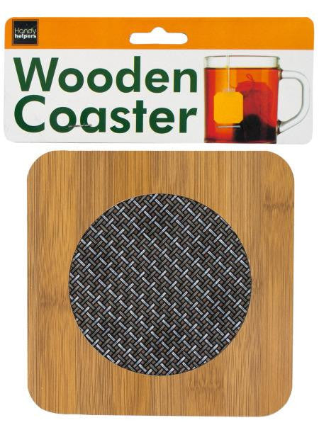 Wooden Coaster with Basketweave Pattern (Available in a pack of 12)