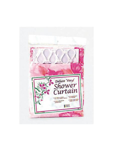 Decorative Shower Curtain with Hooks (Available in a pack of 18)