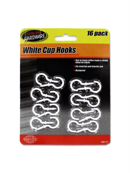 White Cup Hooks (Available in a pack of 24)