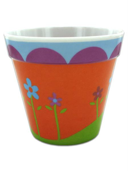 Melamine Flower Pot with Floral Design (Available in a pack of 24)