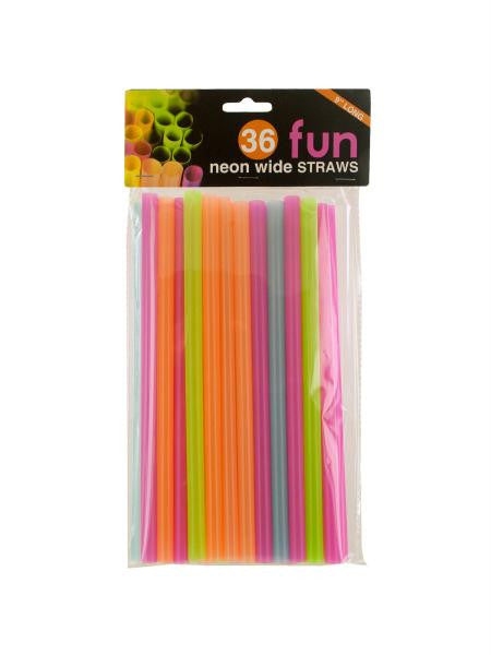 Neon Wide Fun Straws (Available in a pack of 24)