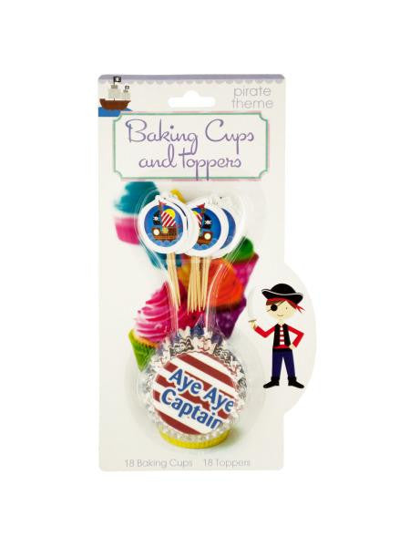 Kids Cupcake Baking Cups &amp; Toppers Set (Available in a pack of 12)