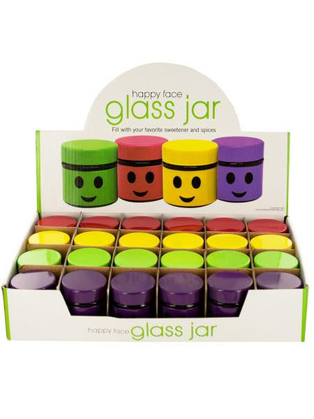 Happy Face Glass Jar Countertop Display (Available in a pack of 6)