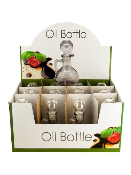 Glass Oil Bottle with Stopper Countertop Display (Available in a pack of 12)